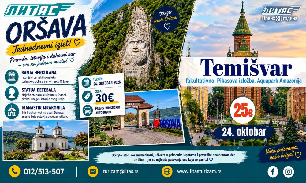Litas vodi putnike u Oršavu i Temišvar 24. oktobra