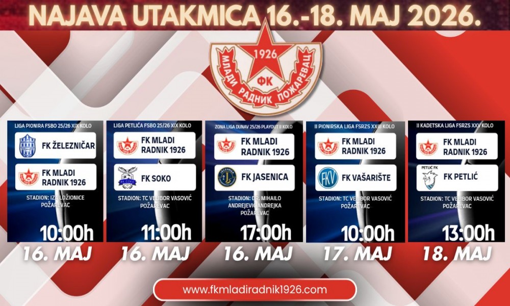 Vikend fudbala za sve selekcije FK „Mladi Radnik 1926“